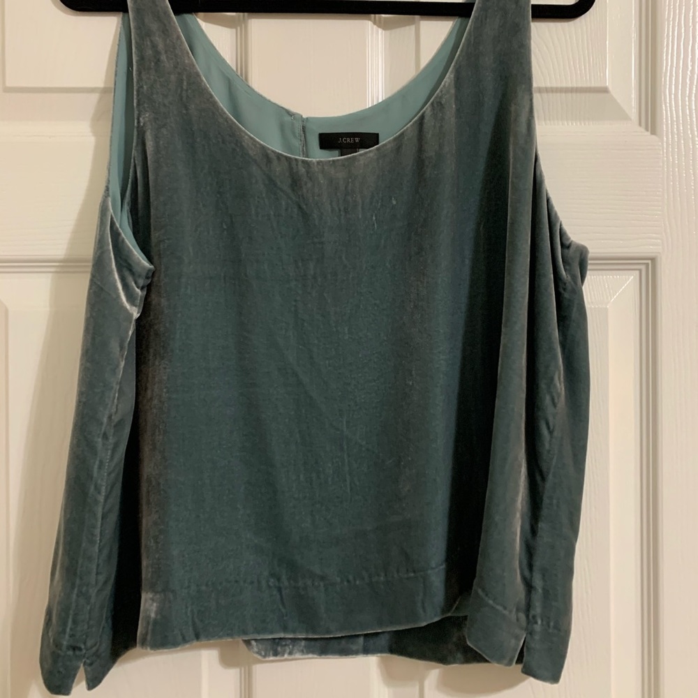 Sea glass green velvet tank top